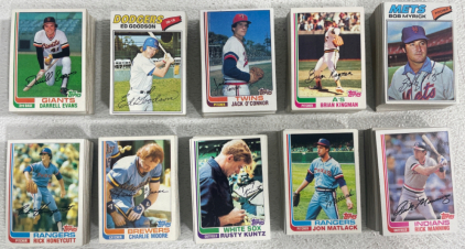 1977-1987 (500) Assorted Tops Baseball Cards/ Including Rusty Kuntz, Rick Honeycutt, Brian Kingman