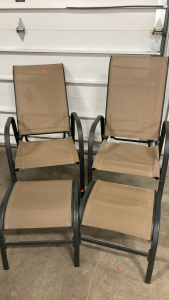 (2) Reclining Patio Chairs w/ Matching Ottomans