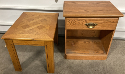 Wood Side Table, Wood Nightstand