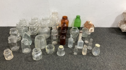 Vintage Glass Jars Including Planters Peanut Jar