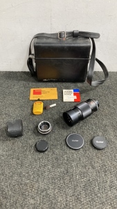 Vivitar 200mm Auto Telephoto Zoom Lens In Case With More