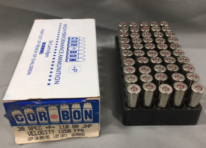 (1) Box Of (50) Corbon 38 Spec +P Ammunition