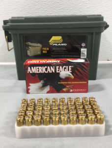 (1) Box Of (50) Federal/ American Eagle 45 Auto Ammunition, (1) Plano Ammo Box