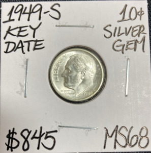 1949-S MS68 Key Date Gem Roosevelt Dime