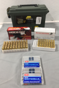 (1) Box Of (50) Federal/ American Eagle 45 Auto Ammunition, (2) Boxes Of (10) CCI 38/357 Shotshells, Plano Ammo Box, (1) Partial Box Of (40) Winchester 38 Special Ammunition