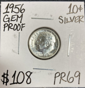 1956 PR69 Gem Proof Silver Roosevelt Dime