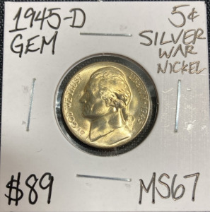 1946-D MS67 Gem Silver War Jefferson Nickel