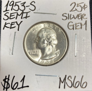 1953-S MS66 Semi-Key Date Silver Washington Quarter