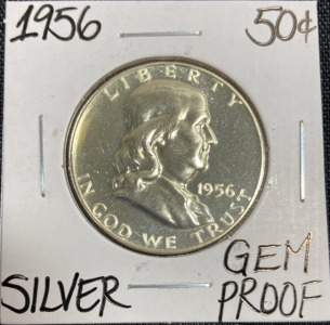 1956 Gem Proof Silver Franklin Half Dollar