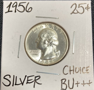 1956 Choice BU+++ Silver Washington Quarter