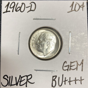 1960-D Gem BU++++ Silver Roosevelt Dime