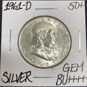 1961-D Gem BU++++ Franklin Half Dollar