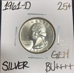 1961-D Gem BU++++ Silver Washington Quarter