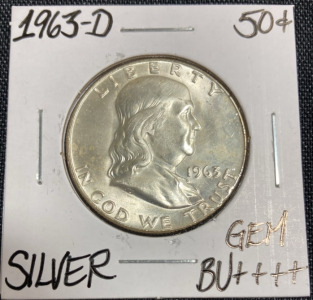 1963-D Gem BU++++ Franklin Half Dollar