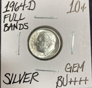 1964-D Gem BU++++ Silver Roosevelt Dime