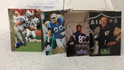 (2) Boxes Of Approximately (1000+) Of NFL Cards Including Players Such As Ray Childress, Reggie Barrett, Brad Baxter, Tyronne Stowe, Tony Siragusa And More