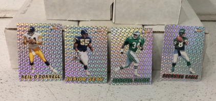 (5) Small Boxes Of Approximately (1200) MLB, NBA, And NFL Cards Including Players Such As Orlando Woolridge, Horace Grant, Browning Nagle, Johnny Johnson, Blair Thomas And More
