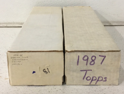 (2) Boxes Of Approximately (1300+) MLB And NBA Cards Including Players Such As Spike Owen, Tim Breaux, John Stockton, Steve Jeltz, Len Dykstra, Starling Marte, Andres Thomas, Larry Herndon, Kyle Tucker And More