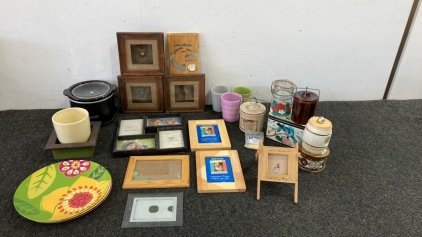 Small Crock Pot, Picture Frames, Cups, and More