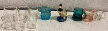 Ceramic Duck & (10) Shot Glasses Variety