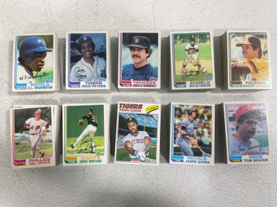 1977-1987 (500) Assorted Tops Baseball Cards/ Including Del Unser, Rick Peters, Pedro Garcia