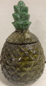 Green Pineapple Ceramic Cookie Jar