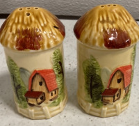 Glass Butter Holder Of Barn w/ Silo Salt & Pepper Shaker - 3