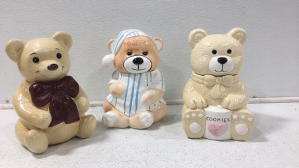 (3) Bear Themed Cookie Jars