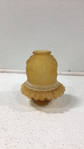 Fenton Style Satin Amber Fairy Lamp