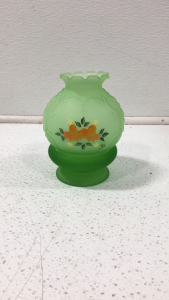 Fenton Style Green Fairy Lamp