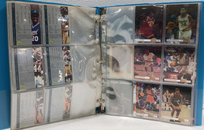 (170)+ Multi-Sport Collectible Trading Cards In Blue Binder Including Magic Johnson, Vin Baker, Quentin Coryatt & More!