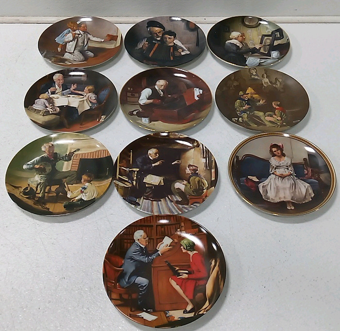 (10) Norman Rockwell Commemorative Plates