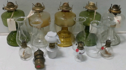 (10) Hurricane Lamps (6) Glass Hurricane Lamp Shades