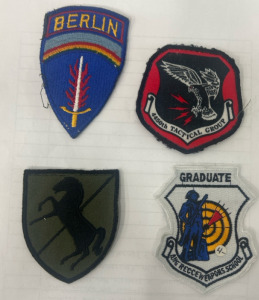 (1) 1940's - 50's US Army Europe- USAEUR BERLIN Patch (1) US Air Force 4450th Tactical Group Patch F-117A Stealth Fighter (1) 11th Armored Cavalry Regiment Subdued U.S. Army Shoulder Insignia (1) USAF Air National Guard Recce Weapons School Cut-Edge Patch