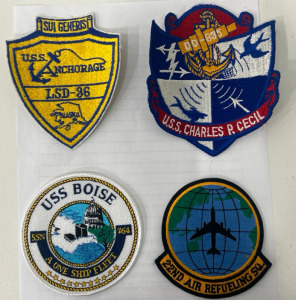 (1)Vintage Original US Navy U.S.S. Anchorage Patch (1)Vintage original U.S.S. Charles P. Cecil Patch (1) U.S.S Boise Patch (1) 22ND Air Refueling Sq. Patch