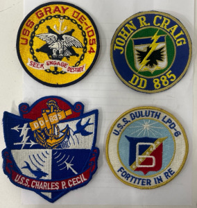 (1) Vintage Original U.S.S. Gray Destroyer Patch (1) Vintage Original US Navy John R. Craig Patch (1) U.S.S. Charles P. Cecil Patch (1) U.S.S. Duluth Patch