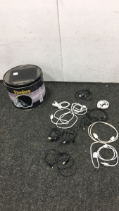 (12) Power Cords, Metal Bucket