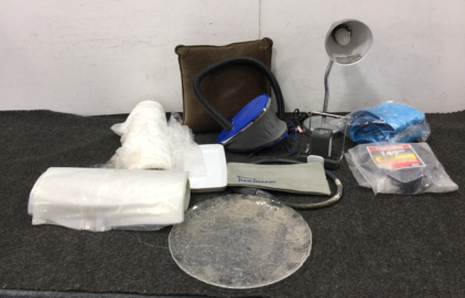 Lamp, Exercise Ball, Air Pump, (2) Plates, Plastic Bags