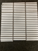 CRATE OF IMMITATION WHITE BRICK TILES, (12) 8X8 BLACK AND WHITE TILES, (2) 11.5”X11” MOSAIC TILE STRIPS - 5