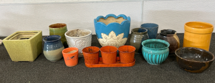 PLANTERS IN VARIOUS SIZES, STYLES, DESIGNS AND MATERIAL
