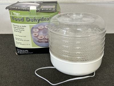 5 TIER FOOD DEHYDRATOR-3’ 5” CORD, 12-7/8TH DIAMETER AND 12” HEIGHT (WORKS)