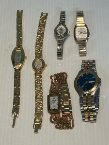 6 LADIES WATCHES-BATTERIES NEED REPLACED