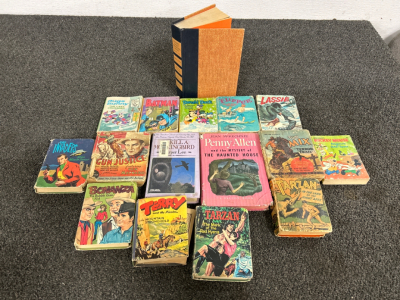 COLLECTION OF VINTAGE "BIG LITTLE BOOKS", READERS DIGEST CONDENSED BOOKS VOLUME 1 -1990, TO KILL A MICKINGBIRD-1960, AND PENNY ALLEN AND THE MYSTERY OF THE HAUNTED HOUSE