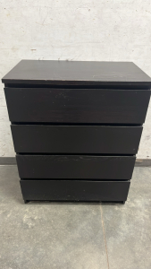 BLACK MODERN 4 DRAWER DRESSER
