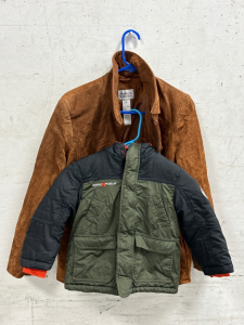 STYLE AND CO COLLECTION LEATHER JEACKET SIZE MEDIUM AND TODDLERS SIZE 3T ZERO POSUR WINTER COAT