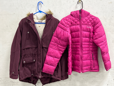 URBANOLOGY COAT SIZE XL AND PINK COLUMBIA JACKET SIZE SMALL