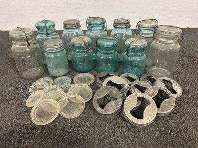 VINTAGE "BALL" CANNING JARS WITH LIDS