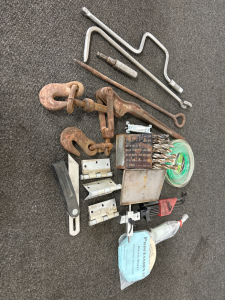 HAND TOOLS, TRIMMER LINE , DRILL BITS, DOOR HINGES, HONING WHEEL AND MORE