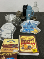 TALL INSULATED TRAVEL MUGS, CAKE PANS, STEAMER INSERT, COOKBOOKS AND MORE