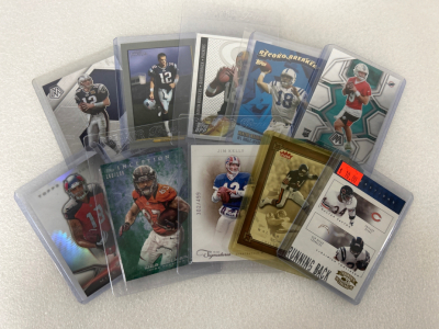 (10) COLLECTIBLE FOOTBALL CARDS: BRADY, MANNING, RODGERS, WELKER AND MORE
